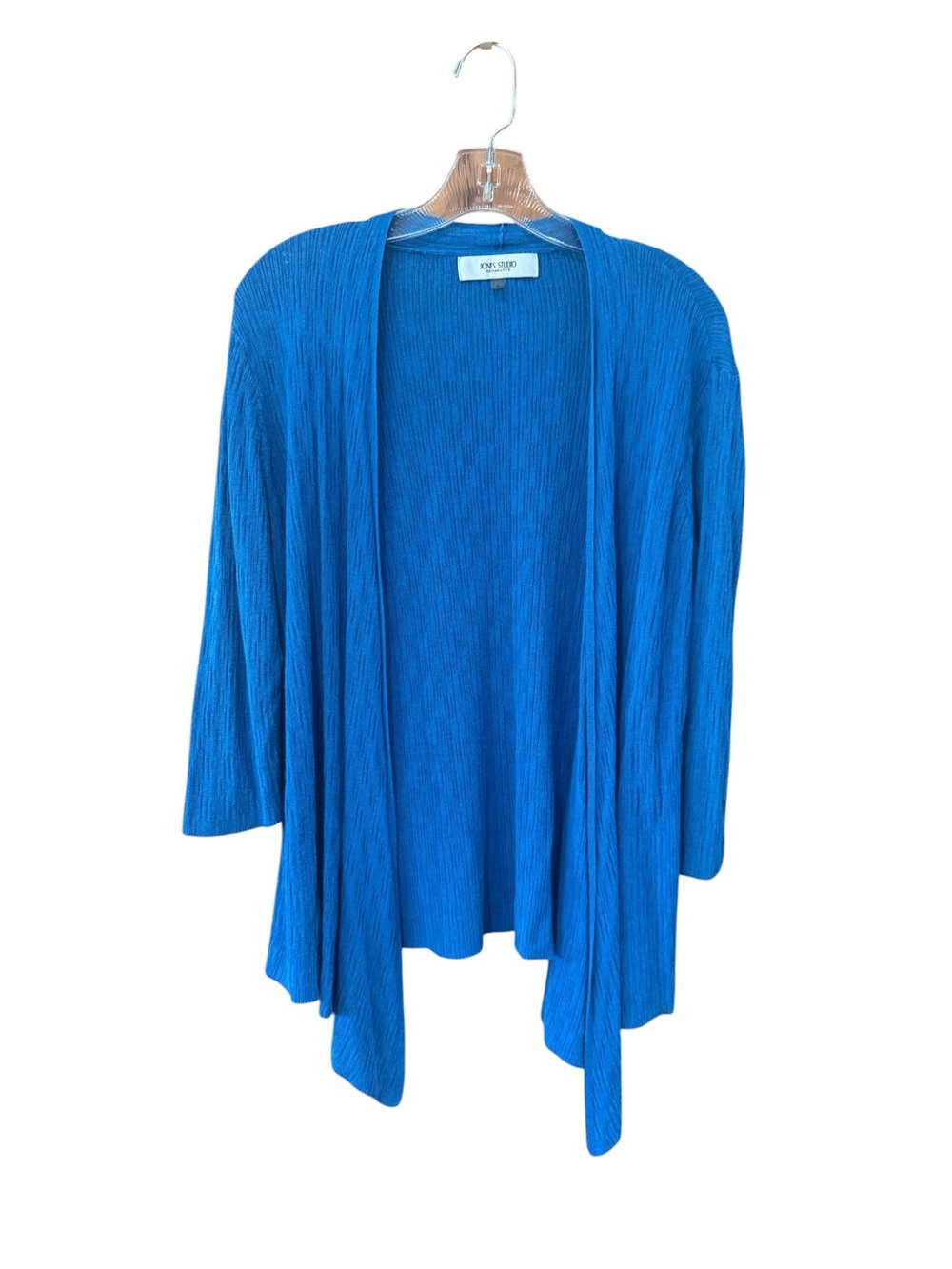 Jones Studio Vibrant Blue Open-Front Draped Cardigan